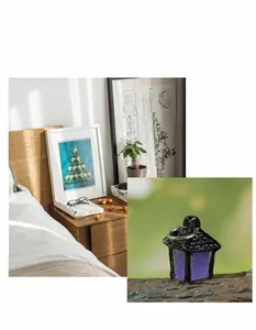 Dettaglio di una mini lanterna decorativa per composizioni di piante grasse e giardini
