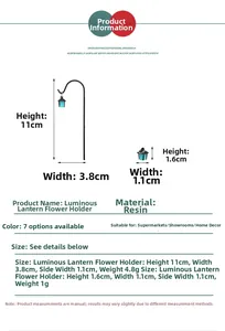 Specifiche dimensionali per paletti da giardino a lanterna luminosa in resina e ferro