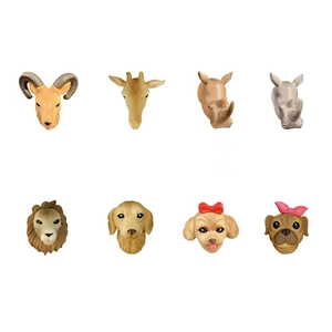 Set de 8 lindos imanes de resina 3D para nevera con diseños de león jirafa y perritos