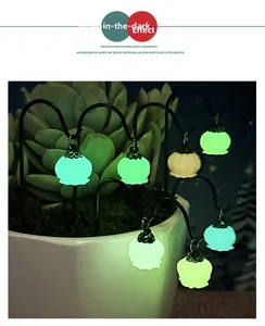 Glow in the dark pumpkin shape resin hooks for fairy garden moss landscape decor