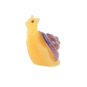 Miniature cat-snail figurine made of translucent resin for micro landscape decor