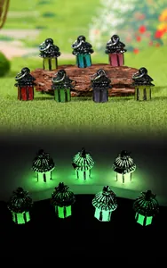 Mini linternas luminosas para macetas de suculentas con detalles de efectos día y noche