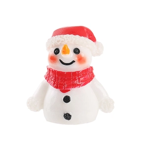 Figurine miniature de bonhomme de neige de Noël avec écharpe rouge pour décoration