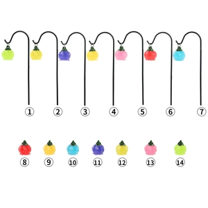 Luminous miniature pumpkin lantern set with shepherd hooks for garden micro landscape decor