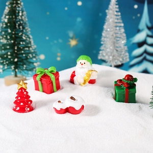 Mini-Weihnachtsfiguren aus Harz mit Weihnachtsmann und Baum für die Mikro-Landschaftsdeko