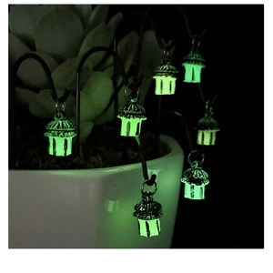 Luminous miniature house pendants glowing in the dark for micro landscape gardening