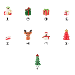 Miniatur-Weihnachtsfiguren-Set aus Harz mit Weihnachtsmann, Rentier und Festbäumen