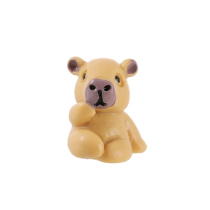Linda figura de Capibara de resina sentada para decoración de micropaisajes y de jardines
