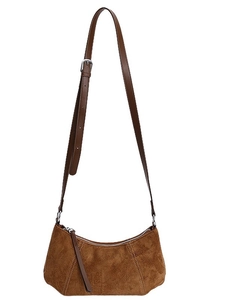 Sac bandoulière vintage léopard marron en forme de demi-lune avec sangle réglable
