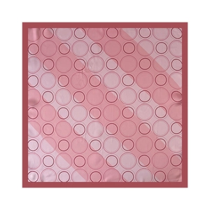 Pink French polka dot silk scarf with geometric stripe pattern for hair and neck styling