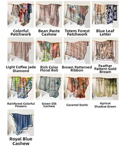 Collage di vari foulard con motivi etnici paisley e floreali in 13 stili diversi