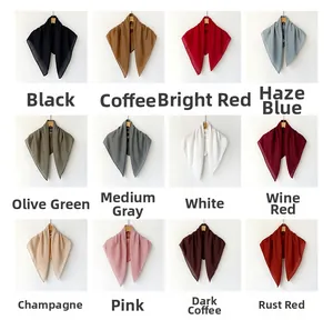 Collage of 12 color options for lightweight breathable solid cotton linen hijabs