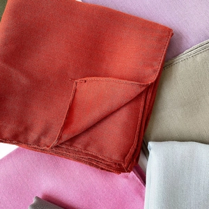 Solid color herringbone cotton linen hijab scarf in brick red with multi-color options