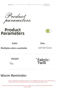 Size specifications 140x85x63cm for leopard print triangle scarf and herringbone fabric