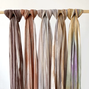 Women's Rayon Scarf Shawl Gradient Tie-Dye Lightweight Long Wrap With Fringe For Sun Protection Beach Daily Wear