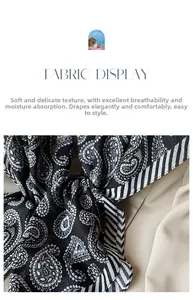 Detailed fabric texture of paisley print scarf showing soft texture and breathable material