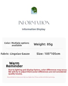 Detailed specifications of the 105x105cm paisley scarf in lightweight Lingxiao yarn fabric