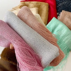 Sparkling metallic thread shawl with fringes in multiple vibrant color options