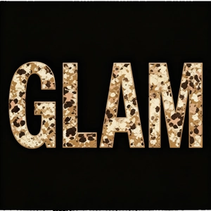 Detail of the GLAM leopard print design with golden edges on the square scarf