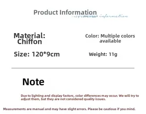 Specifiche dettagliate per la fascia per capelli in chiffon leggera 120x9cm