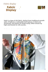 Détail d'un foulard en sergé de soie avec motif floral coloré sur chemise blanche