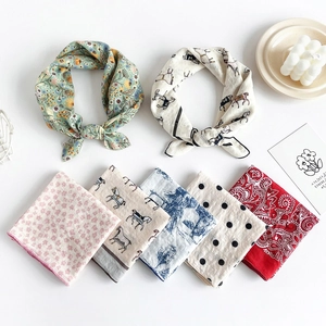 Women's 100% Cotton Square Scarf Paisley Horse Print Bandana Fashion Neck Scarf Digital Printing Hair Tie Headband Accessory
