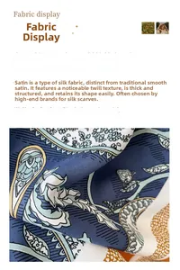 Close-up of silk twill fabric showing blue paisley patterns and detailed twill texture