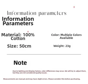 Detail chart of 100% cotton paisley bandana showing 50cm size and 23g weight specs