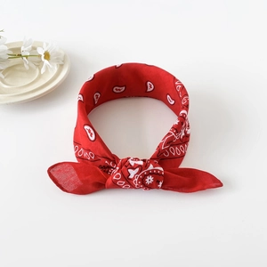 Classic red paisley bandana headband with twist knot for outdoor bohemian styling