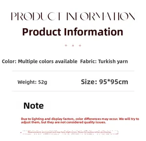 Produktgröße und Stoffinfo für türkische Gaze-Vierecksschals im Format 95x95 cm