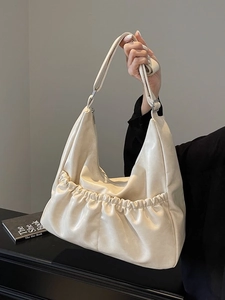 Vintage Maillard-Stil Geraffte PU-Leder Umhängetasche Für Damen Plissierte Hobo Crossbody Tasche Große Kapazität Pendler Tote