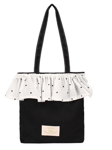 Vintage Umhängetasche aus Canvas mit Rüschenspitze und großem Fassungsvermögen für Damen