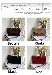 Size chart for crocodile pattern clutch bag showing dimensions and PU leather material