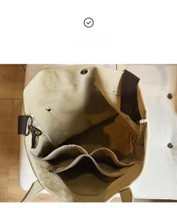 Internal capacity of the canvas tote bag showing multiple pockets and zipped inner compartment