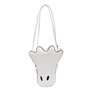 Sac à bandoulière mignon en forme de fantôme blanc avec détails noirs pour femmes