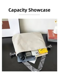 Large capacity corduroy tote bag showing interior storage for daily essentials