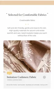 Close-up of imitation cashmere fabric with mountain pattern, soft and warm texture