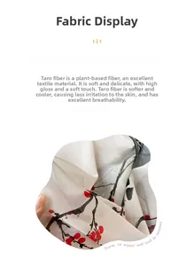 Gros plan sur le tissu en soie Shuliang avec motifs de fleurs de prunier rouges