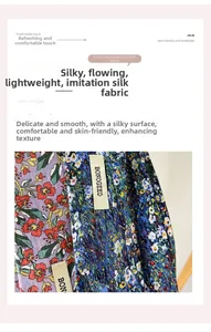 Detailansicht der bedruckten Seidenimitat-Textur und gewebtes BONOGEED Markenetikett