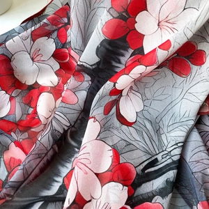 Écharpe en soie pour femme à imprimé floral vintage, châle léger pour l'été et soleil