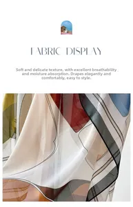 Detailed fabric texture of 90cm square scarf featuring colorful geometric block patterns