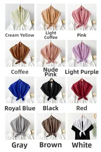 Detailed color palette showing 12 solid chiffon scarf options for diverse styling