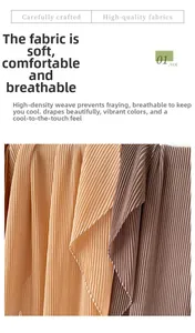 Detail of pleated champagne chiffon fabric showing high-density texture and soft drape