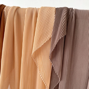 Solid color pleated plissé chiffon headscarf in earth tones for women's elegant accessory