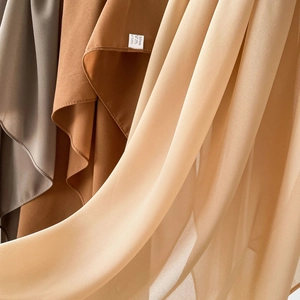 Chiffon hijab pearl scarf in earth tones with soft texture and elegant drape