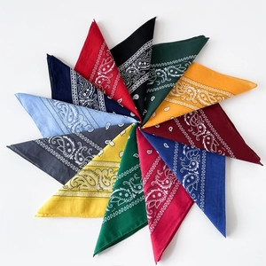 100% Cotton Paisley Bandana Square Scarf Classic Print Headband Wristband For Hip Hop Outdoor Cycling Men Women Accessory