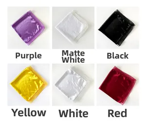 Détails de foulards carrés en satin avec dentelle délicate en six couleurs unies
