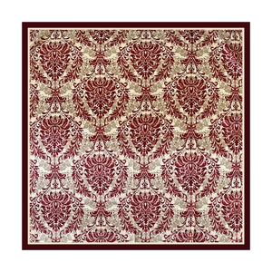 Luxury Baroque Floral Satin Square Scarf For Women Vintage Damask Print Large Bandana Silky Hair Neck Head Scarf Wrap