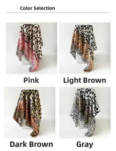 Collage mit Satin-Seidenschals mit Leopardenmuster in Pink, Hellbraun, Dunkelbraun und Grau