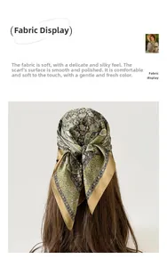 Detail of soft paisley satin scarf fabric with smooth texture and delicate rolled edges